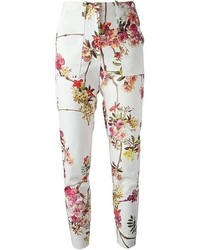 Pantaloni a fiori bianchi