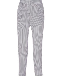 Pantaloni a righe verticali bianchi e blu scuro