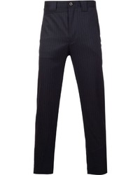 Pantaloni a righe verticali blu scuro di Miharayasuhiro