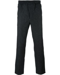 Pantaloni a righe verticali grigio scuro di AMI Alexandre Mattiussi