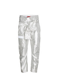 Pantaloni cargo argento