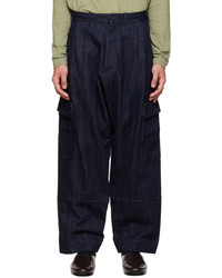 Pantaloni cargo di velluto a coste blu scuro di Jan Jan Van Essche