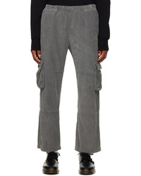 Pantaloni cargo di velluto a coste grigi di Les Tien