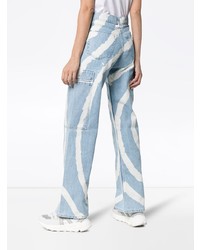 Pantaloni cargo effetto tie-dye azzurri di Ganni