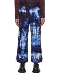 Pantaloni cargo effetto tie-dye blu scuro di AGR