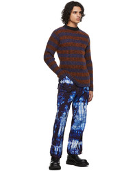 Pantaloni cargo effetto tie-dye blu scuro di AGR