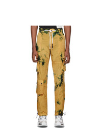 Pantaloni cargo effetto tie-dye gialli di Palm Angels