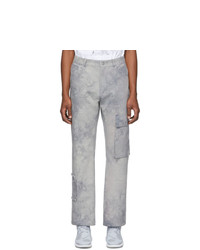 Pantaloni cargo effetto tie-dye grigi