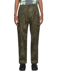 Pantaloni cargo effetto tie-dye verde oliva
