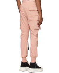 Pantaloni cargo rosa di Rick Owens DRKSHDW