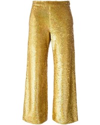Pantaloni con paillettes dorati di Ashish