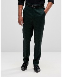 Pantaloni con stampa cachemire verde scuro