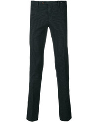 Pantaloni di cotone con motivo pied de poule neri di Pt01