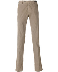 Pantaloni di cotone marrone chiaro di Pt01