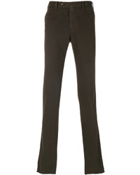 Pantaloni di cotone marrone scuro di Pt01
