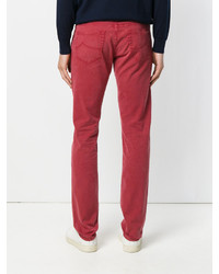 Pantaloni di cotone rossi di Jacob Cohen