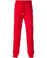 Pantaloni di cotone stampati rossi di Versus