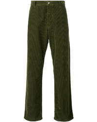 Pantaloni di cotone verde oliva di AMI Alexandre Mattiussi