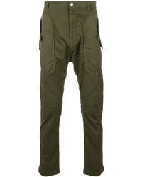 Pantaloni di cotone verde oliva di Helmut Lang