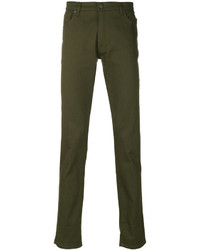 Pantaloni di cotone verde oliva di Moschino
