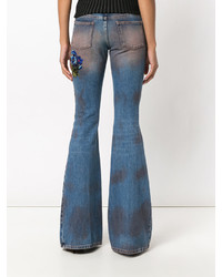 Pantaloni di jeans ricamati blu di Gucci