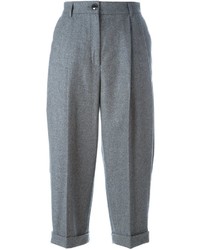 Pantaloni di lana a pieghe grigi di Dolce & Gabbana