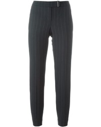 Pantaloni di lana a righe verticali blu scuro di Brunello Cucinelli