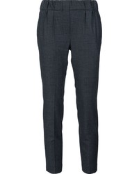 Pantaloni di lana grigio scuro di Brunello Cucinelli