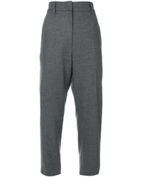 Pantaloni di lana grigio scuro di Jil Sander