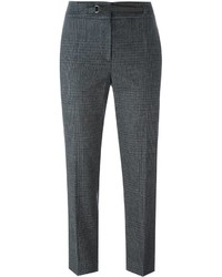 Pantaloni di lana scozzesi grigio scuro di Brunello Cucinelli