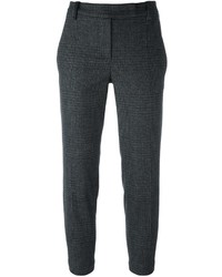 Pantaloni di lana scozzesi grigio scuro di Brunello Cucinelli