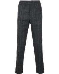 Pantaloni di lana scozzesi grigio scuro di Stella McCartney
