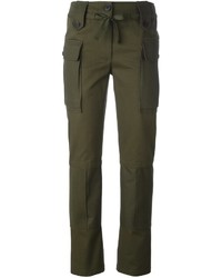 Pantaloni di lana verde oliva di Alexander McQueen
