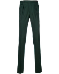 Pantaloni di lana verde scuro di Pt01