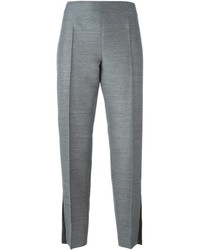 Pantaloni di seta a pieghe grigi di Calvin Klein Collection