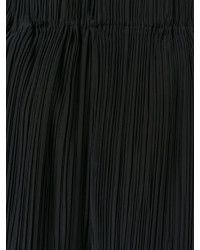 Pantaloni di seta a pieghe neri di Jil Sander