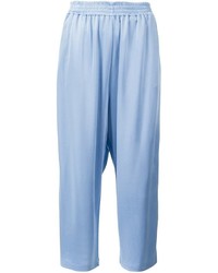 Pantaloni di seta azzurri