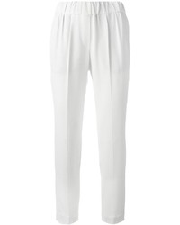 Pantaloni di seta bianchi di Brunello Cucinelli