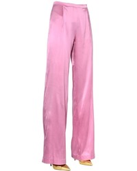 Pantaloni di seta rosa