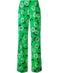Pantaloni di seta stampati verdi di P.A.R.O.S.H.