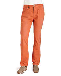 Pantaloni di velluto a coste arancioni