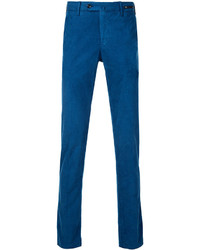 Pantaloni di velluto a coste blu di Pt01