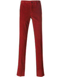 Pantaloni di velluto a coste rossi di Incotex