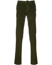 Pantaloni di velluto a coste verde oliva di Incotex