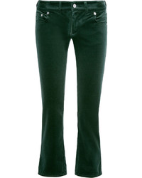 Pantaloni di velluto verde scuro