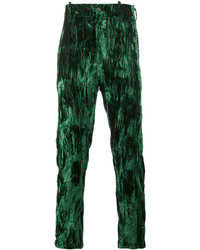Pantaloni di velluto verde scuro di Ann Demeulemeester