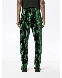 Pantaloni di velluto verde scuro di Ann Demeulemeester