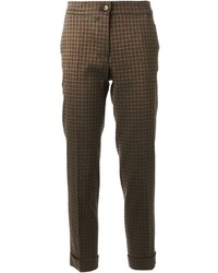 Pantaloni eleganti a quadretti marroni di Etro