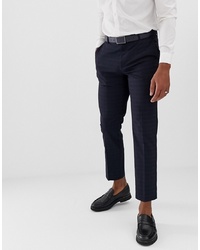 Pantaloni eleganti a quadri blu scuro di Burton Menswear