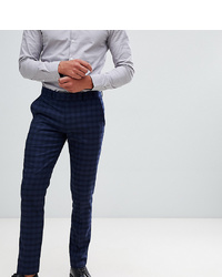 Pantaloni eleganti a quadri blu scuro di Farah Smart